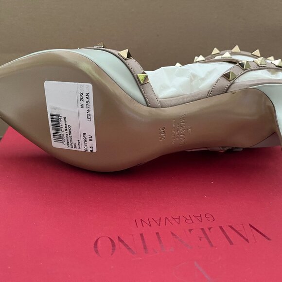 Valentino Garavani Rockstud Cage Kitten iHeels in Pastel / Mint Green size 39.5 - Picture 5 of 11